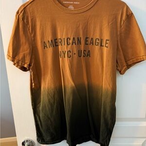 American Eagle Outfitters Brown and Black Short Sleeve Tee